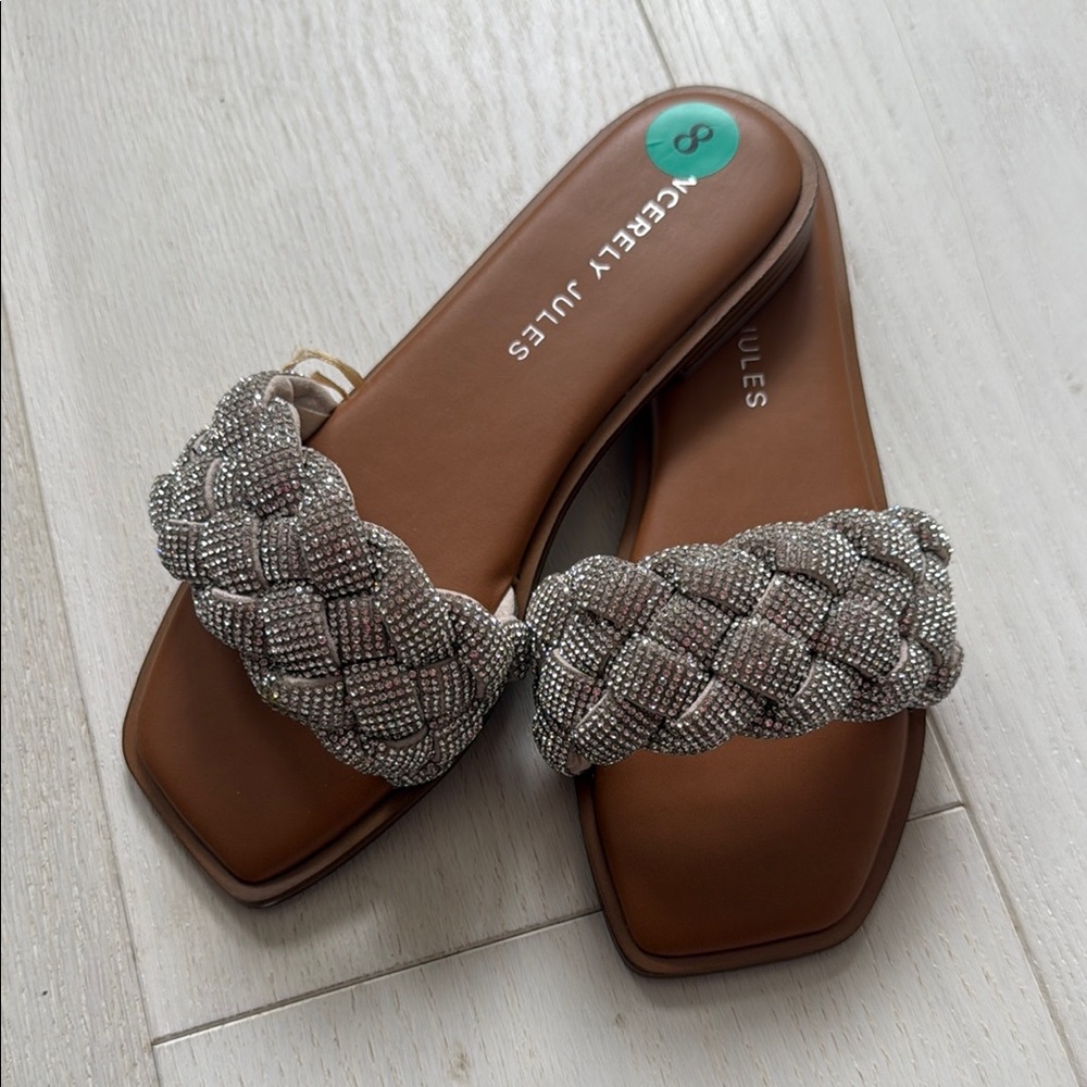 Silver Braided Women's Sandals vincerely jules